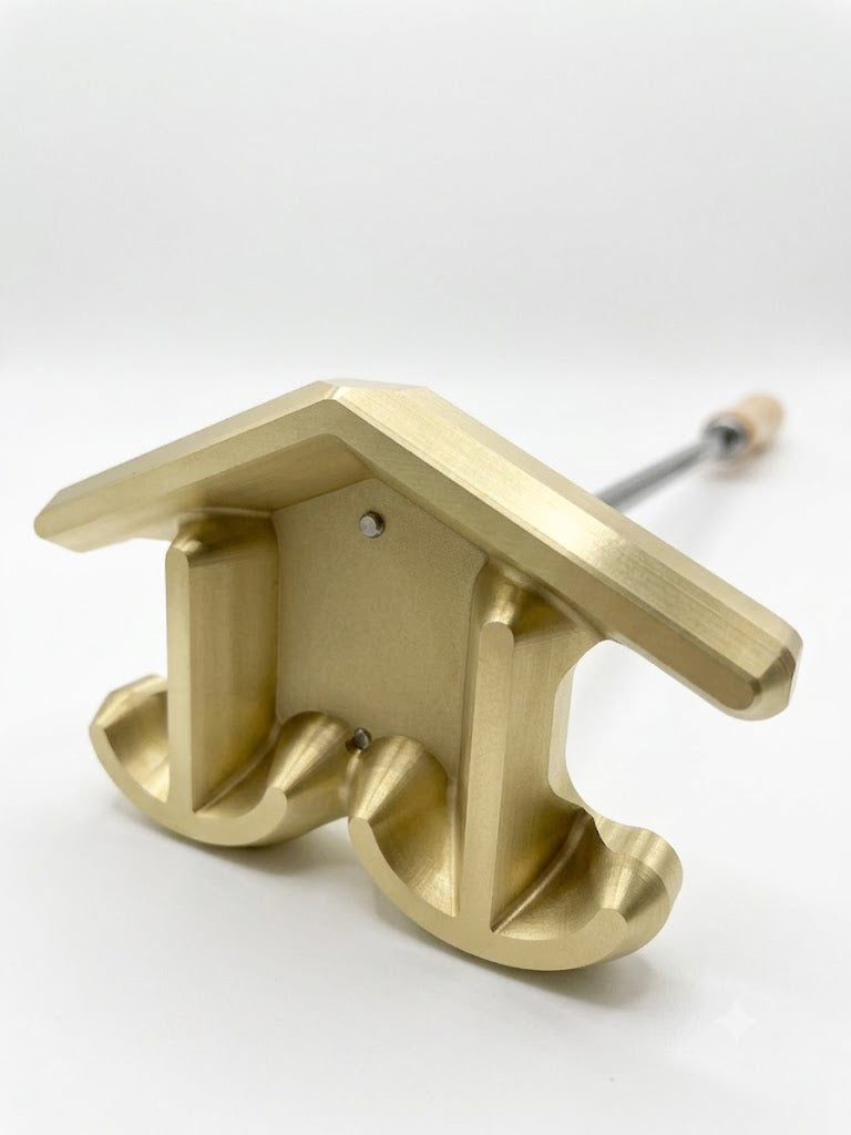 Customer woodworking project marked with a custom branding iron