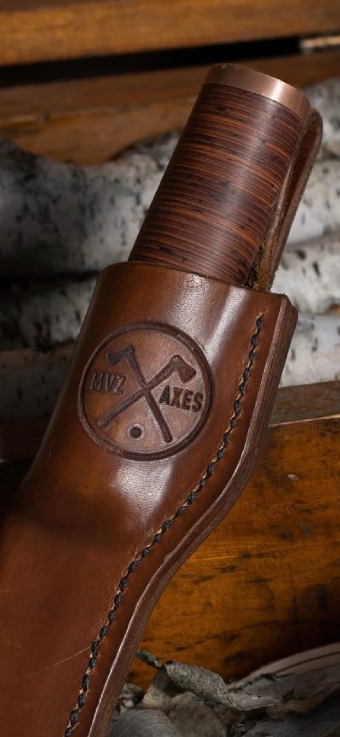 Customer woodworking project marked with a custom branding iron
